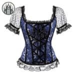 Corset Gothique En Cuir Pour Femmes: Taille Xs à 6xl! - Bleu / s