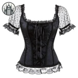 Corset Gothique Dentelle Spandex Femme — Univers Gothique