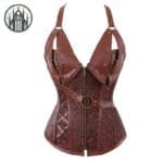 Corset Gothique Jacquard Pour Femme - Brun / s