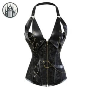 Corset Gothique Jacquard Marron — Univers Gothique