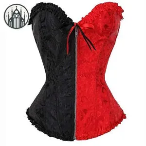 Corset Gothique Pour Femme - Guide Des Tailles - Rouge & Noir / s