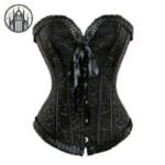 Corset Gothique Renforcé à Motif Floral - Black / Xs