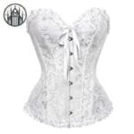 Corset Gothique Renforcé à Motif Floral - Blanc / Xs