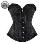 Corset Gothique Renforcé à Motif Floral - Dark / Xs