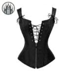 Corset Gothique Steampunk En Simili Cuir - Arrivé De L’enfer! Noir / s