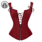 Corset Gothique Steampunk En Simili Cuir - Arrivé De L’enfer! Rouge / s