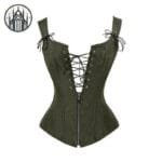 Corset Gothique Steampunk En Simili Cuir - Arrivé De L’enfer! Vert / s