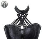 Corset Gothique Steampunk Rouge Et Noir - Livraison Standard Offerte