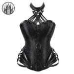 Corset Gothique Steampunk Rouge Et Noir - Livraison Standard Offerte - s