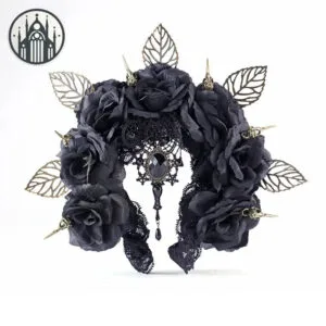 Couronne Gothique Florale Pour Une Reine Gothique - Noir