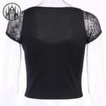 Crop Top Gothique En Coton Maillé De Qualité - Livraison Offerte!