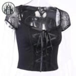 Crop Top Gothique En Coton Maillé De Qualité - Livraison Offerte!