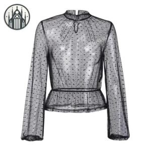Crop Top Gothique Pois Transparent Grunge — Univers Gothique