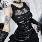 Crop Top Gothique Y2k émo Arrive De L’enfer!