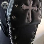 Cuir Synthétique Noir Style Emo Punk Fem