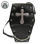 Cuir Synthétique Noir Style Emo Punk Fem