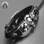 cuir vegan metal alliage inoxydable goth punkgetstyle engage 26cm 586 Cuir Végan Métal Alliage Inoxydable Goth Punkgetstyle Engagé! - 26cm