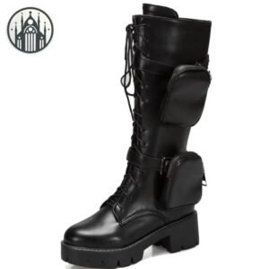 Bottes Gothiques Fermeture Éclair Cuir — Univers Gothique