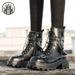 Bottines Gothiques Cuir Talon Bas — Univers Gothique (vue 5)