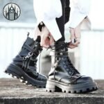 Bottines Gothiques Cuir Talon Bas — Univers Gothique (vue 4)