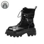 Bottines Gothiques Cuir Talon Bas — Univers Gothique (vue 2)
