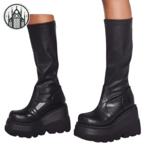 Bottes Gothiques Plateforme Compensée Cuir — Univers Gothique