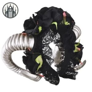 Accessoire Gothique Serre-tête Dentelle Corne — Univers Gothique