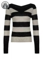 Haut Gothique Rayé Coton Polyester — Univers Gothique