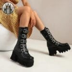 élégants Talons En Cuir Végan Pour Marcher Confortablement