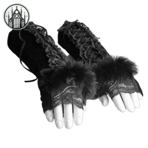 Gants Gothiques Velours Noir Long — Univers Gothique