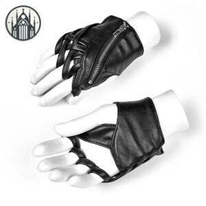 Gants Gothiques Cuir Fermeture Éclair — Univers Gothique
