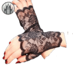 Gants Gothiques Floral Demi-Doigts — Univers Gothique