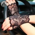 Gants Gothiques Floral Demi-Doigts — Univers Gothique (vue 2)