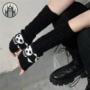 Gants Gothiques Tête Mort Coton — Univers Gothique