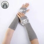 Gants Gothiques: Chaîne Et Rivet - Livraison Gratuite! - Gris Clair