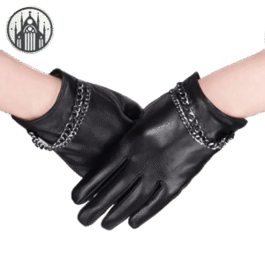 Gants Gothiques Cuir Chaîne Doublé — Univers Gothique