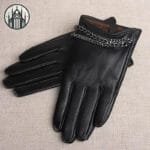 Gants Gothiques En Cuir Doublé: Livraison Standard Offerte