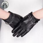 Gants Gothiques En Cuir Doublé: Livraison Standard Offerte - s