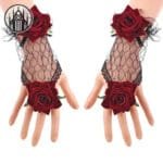 Gants Gothiques En Dentelle Noire: Livraison Standard Offerte