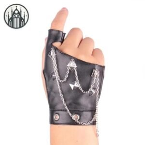 Gants Gothiques Cuir Rivets Noirs — Univers Gothique
