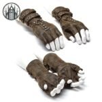 Gants Gothiques Steampunk Cuir Clous — Univers Gothique (vue 2)