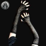 Gants Gothiques Toile Araignée Nylon — Univers Gothique (vue 3)