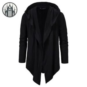 Cardigan Gothique Noir Polyester Long — Univers Gothique