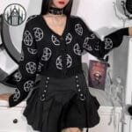 Gilet Gothique Toxic En Coton Maillé & Polyester