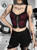 Haut Gothique Patchwork En Dentelle - Tailles S/m/l