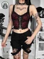 Haut Gothique Patchwork En Dentelle - Tailles S/m/l