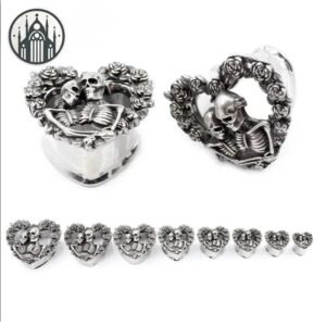 Jauge Oreille Gothique Macabre Acier — Univers Gothique