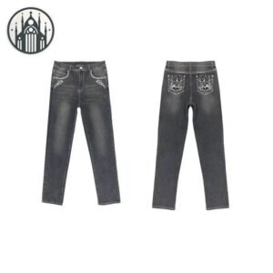 Pantalon Gothique Denim Crâne Strass — Univers Gothique