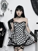 Robe Gothique Polyester Coton Noire — Univers Gothique (vue 7)