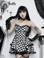 Robe Gothique Polyester Coton Noire — Univers Gothique (vue 2)